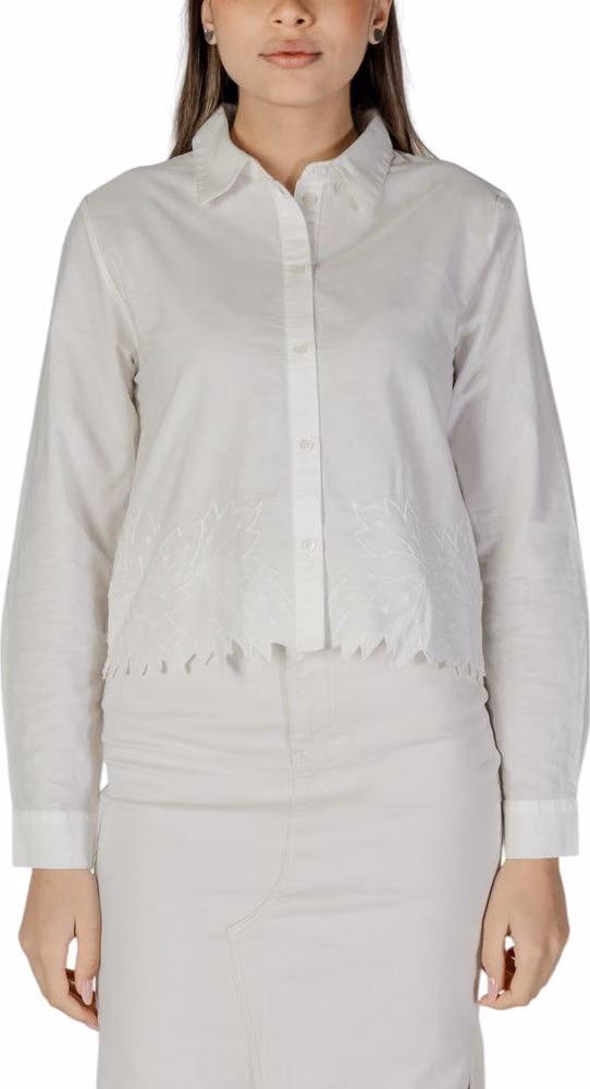 Jacqueline De Yong White Cotton Blouse