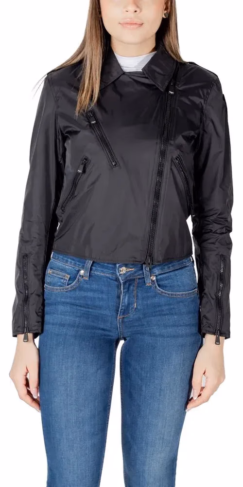 Blauer Black Polyamide Biker Jacket