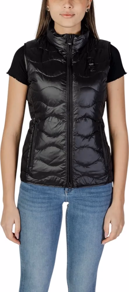 Blauer Black Polyamide Sleeveless Jacket