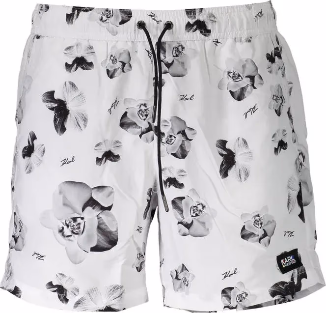 Karl Lagerfeld Bianco Polyester Men's Swim Boxer