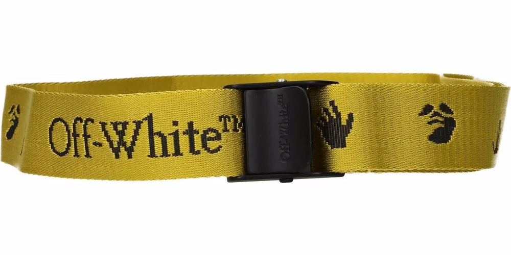 Off-White Yellow Fabric Regular Belt