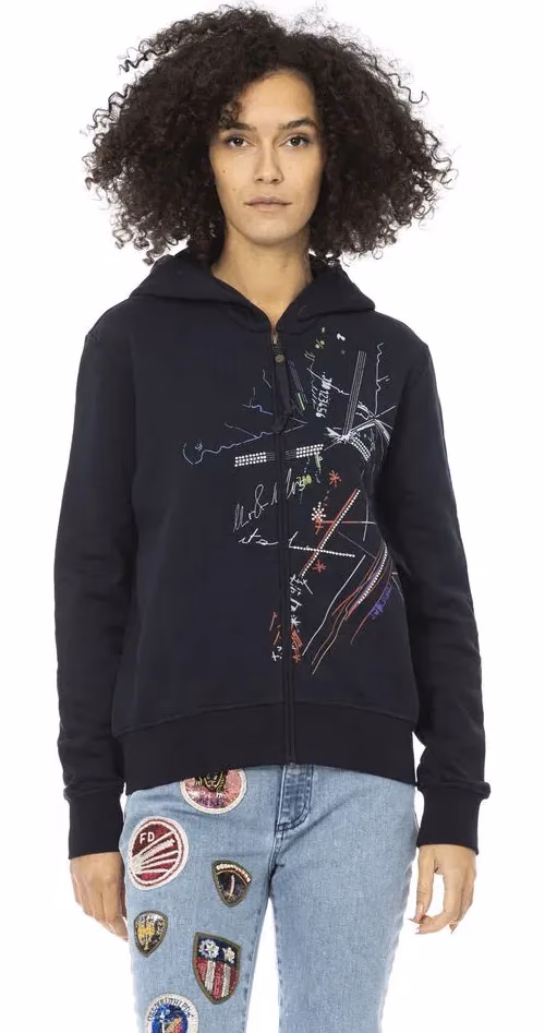Mr&Mrs Italy Blue Cotton Women Sweatshirt