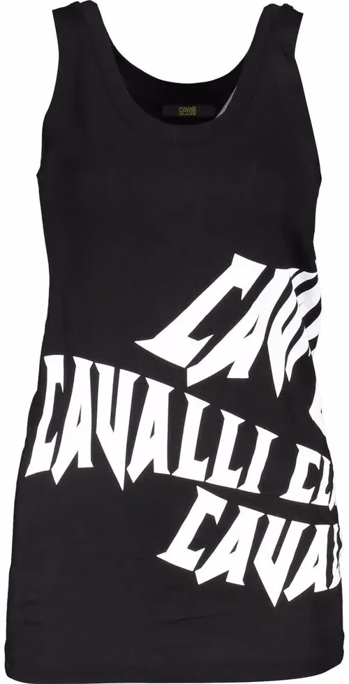 Cavalli Class Black Cotton Women Tank Top
