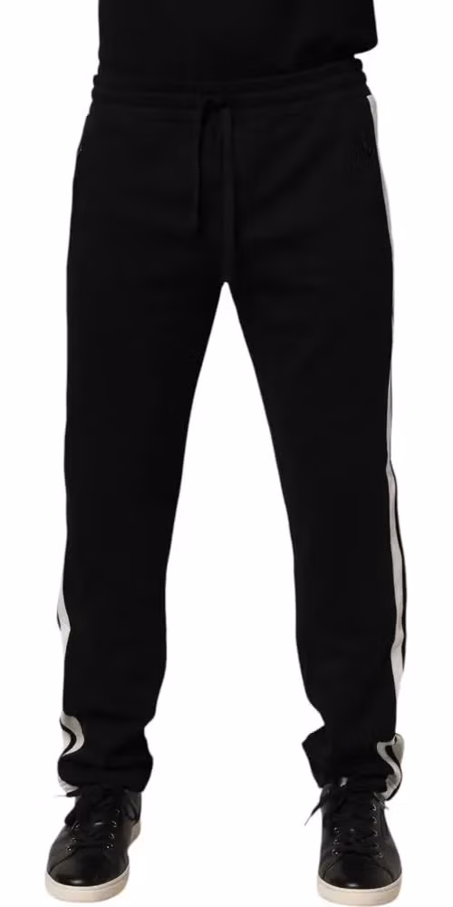 Dolce & Gabbana Black Cotton Jogger Sweatpants Trouser Pants