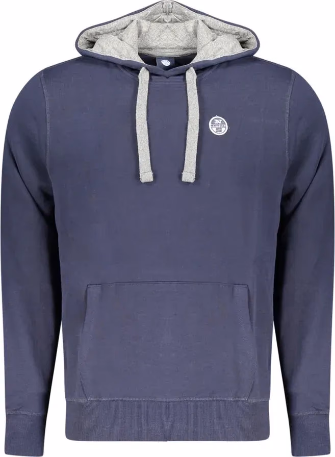 North Sails Blue Cotton Men's Hooded Sweatshirt