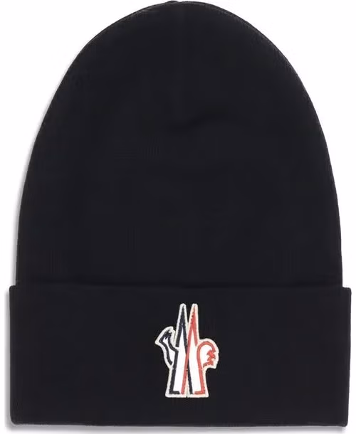 Moncler Grenoble Black Fleece Wool Beanie