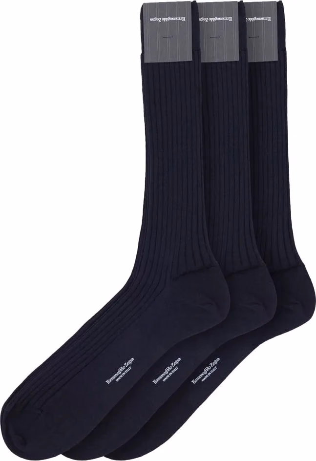 ZEGNA Navy Blue Wool Socks