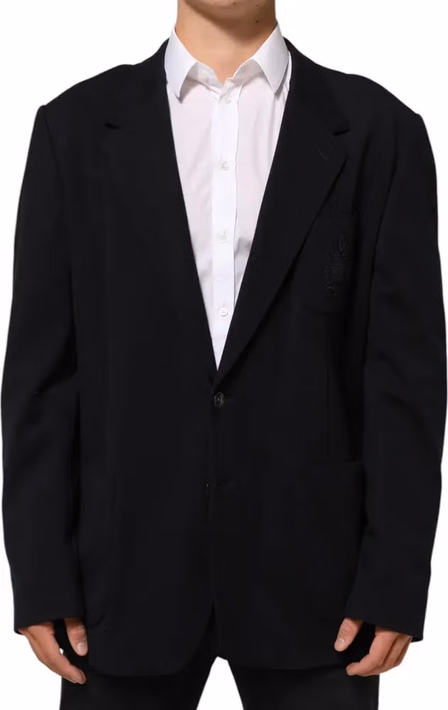 Dolce & Gabbana Black Viscose 2 Buttons Suit Jacket Blazer