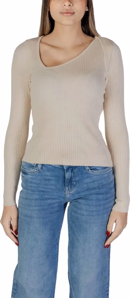 Vila Clothes Beige Viscose Sweatshirt