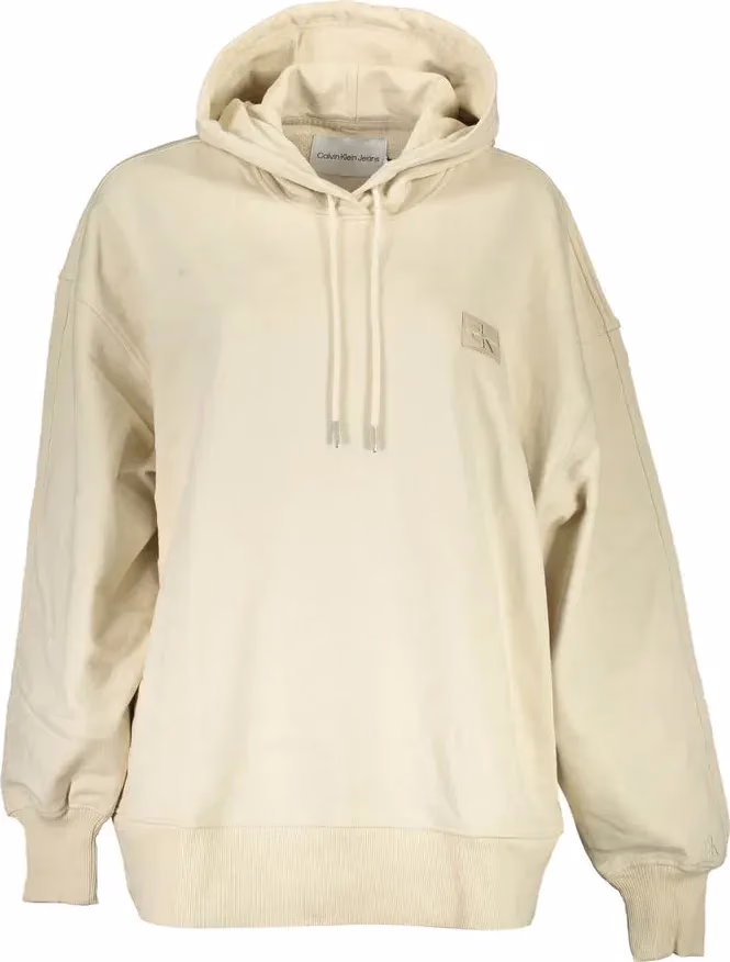Calvin Klein Beige Recycled Cotton Women Hoodie