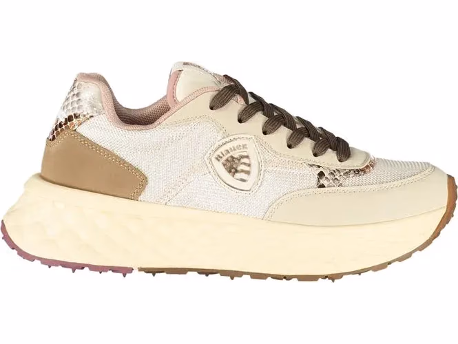 Blauer Beige Leather Women Sneaker