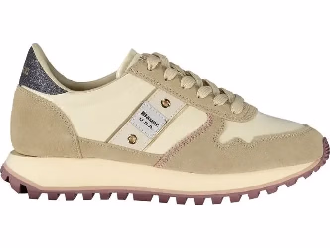 Blauer Beige Polyester Women Sneaker