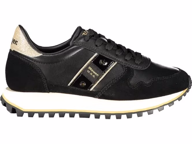 Blauer Black Leather Women Sneaker