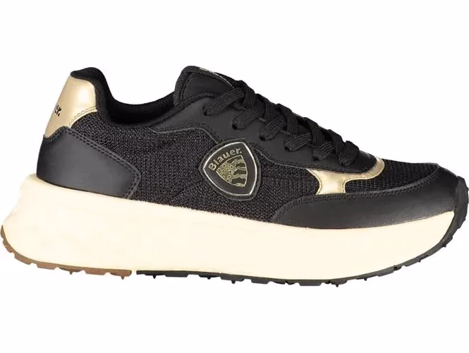 Blauer Black Leather Women Sneaker