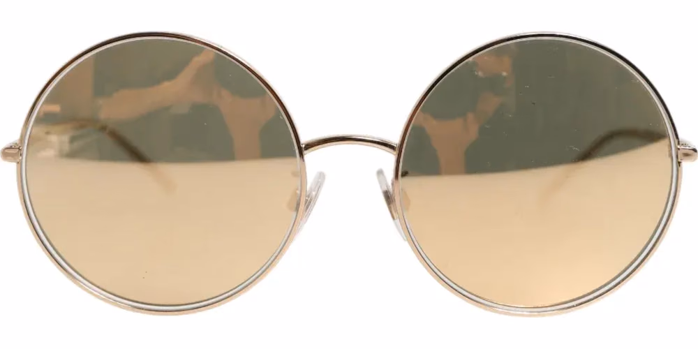 Dolce & Gabbana Gold Metal Round Shades Eyewear Sunglasses