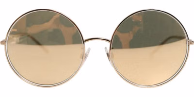 Gold Metal Round Shades Eyewear Sunglasses