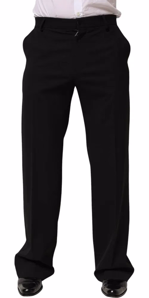Dolce & Gabbana Black Wool Formal Dress Men Trouser Pants
