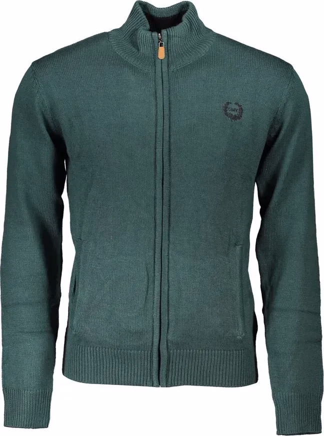 Gianmarco Venturi Verde Cotton Men Cardigan