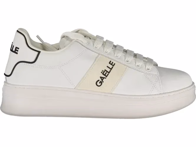 Gaelle Paris White Polyurethane Men Sneaker