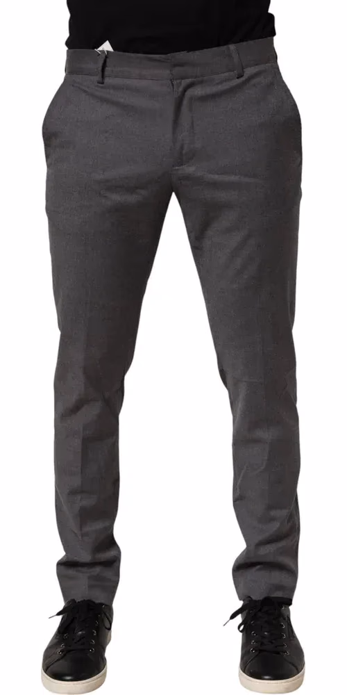 Daniele Alessandrini Gray Polyester Formal Dress Trouser Pants
