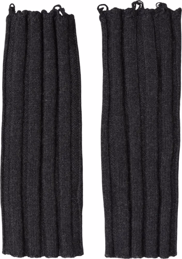 Dolce & Gabbana Dark Gray Virgin Wool Knitted Fingerless Gloves