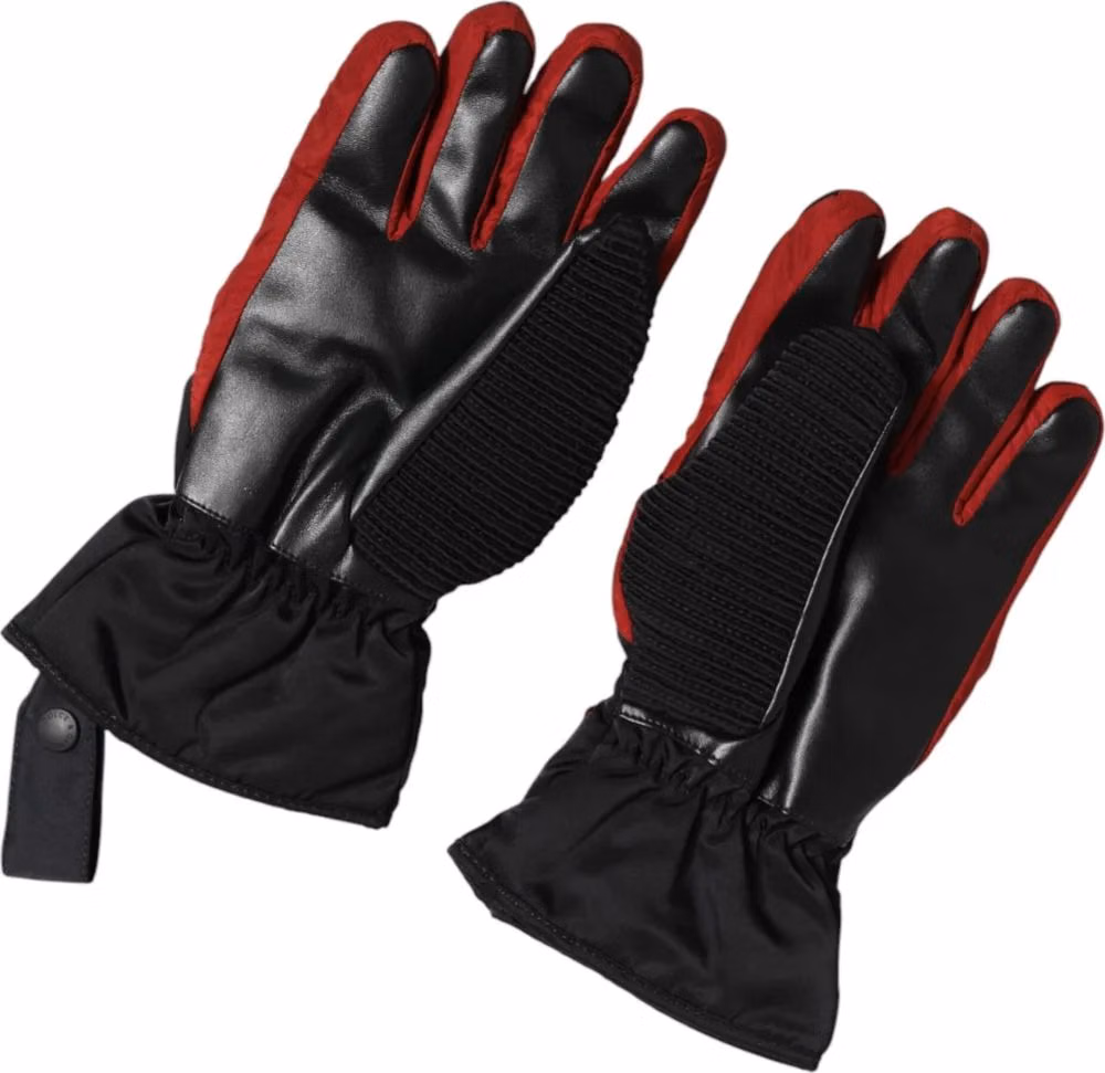 Dolce & Gabbana Black Red Nylon Wrist Length Mitten Gloves