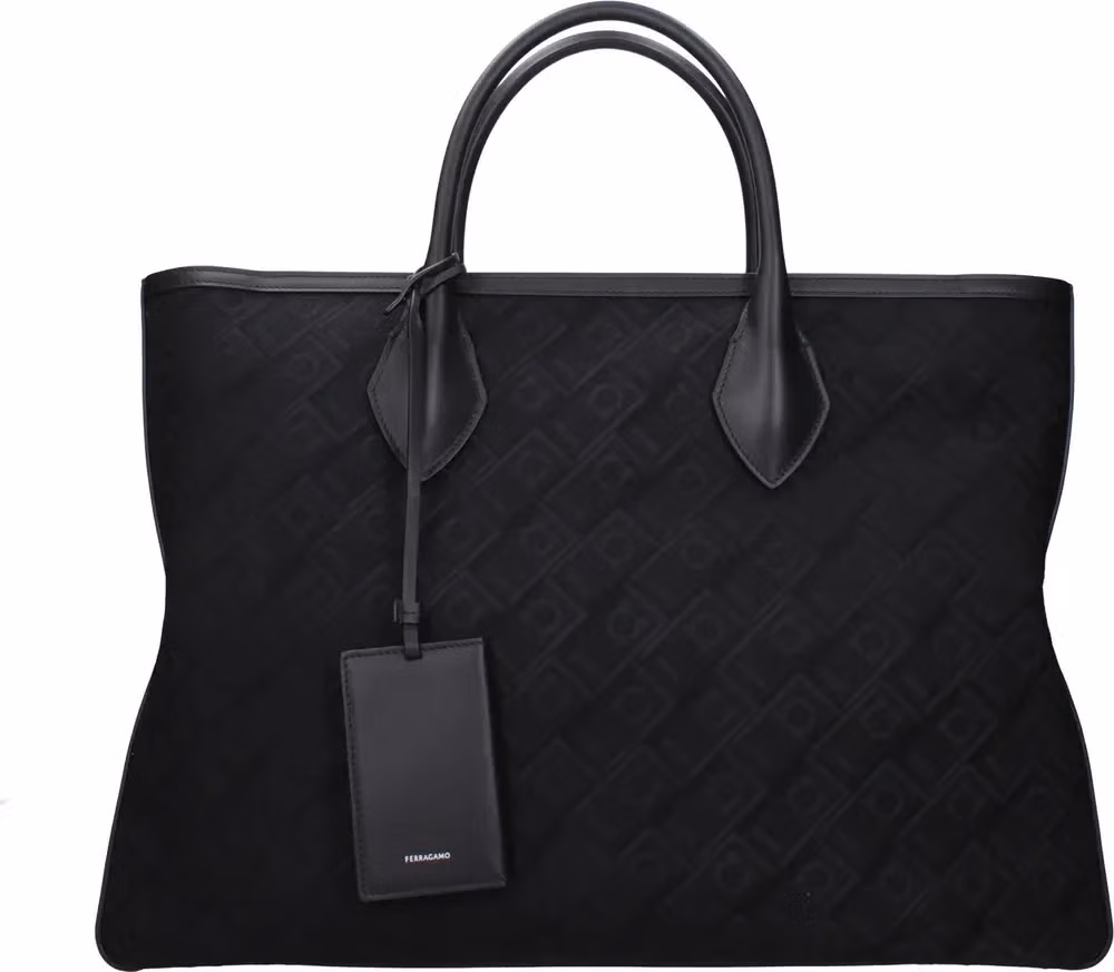 Salvatore Ferragamo Black Fabric Handbag