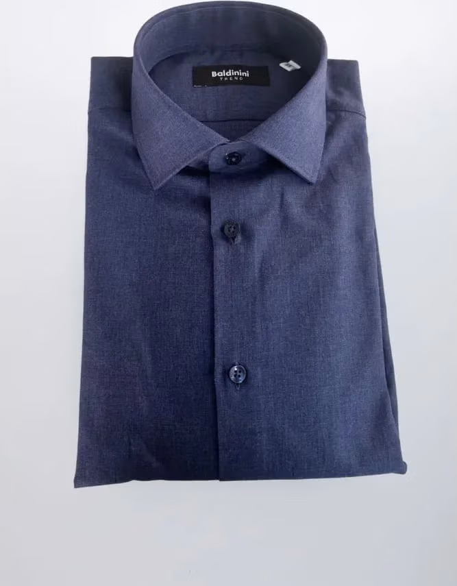 Baldinini Trend Blue Cotton Men Shirt