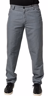 Gray Cotton Regular Fit Men Denim Trouser Jeans