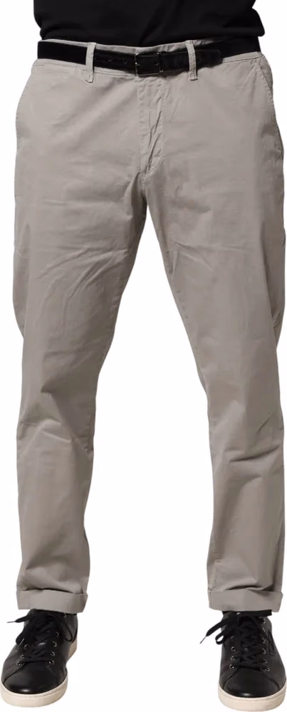 Jeckerson Gray Cotton Stretch Tapered Fit Men Chino Trouser Pants