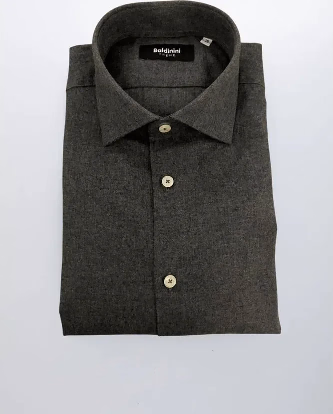 Baldinini Trend Gray Cotton Men Shirt