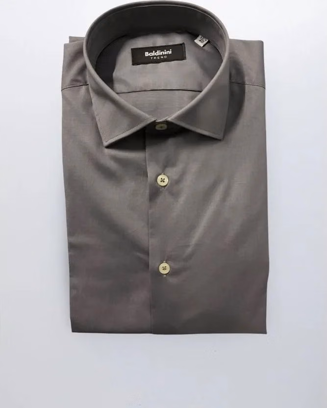 Baldinini Trend Gray Cotton Men Shirt