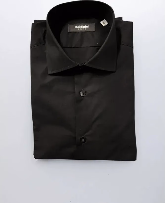 Baldinini Trend Black Cotton Men's Shirt