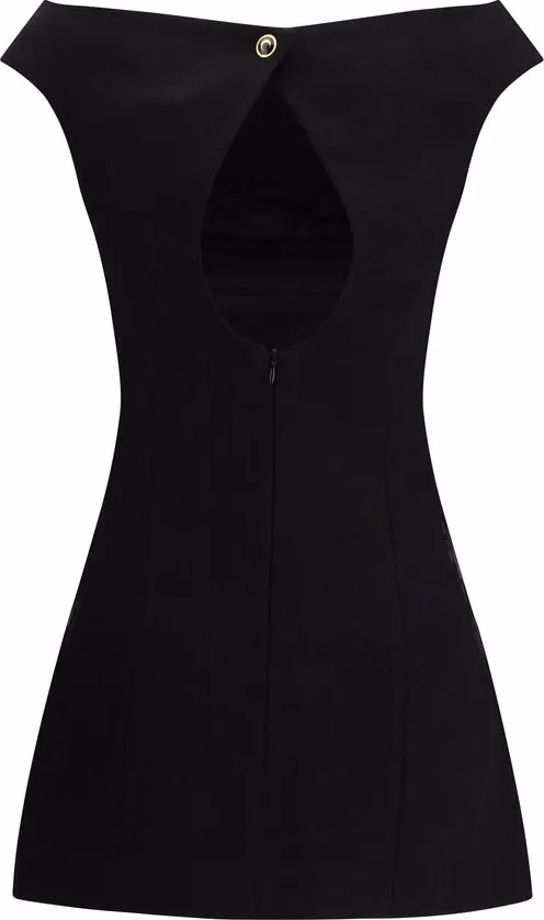Marine Serre Black Wool Casual Dress