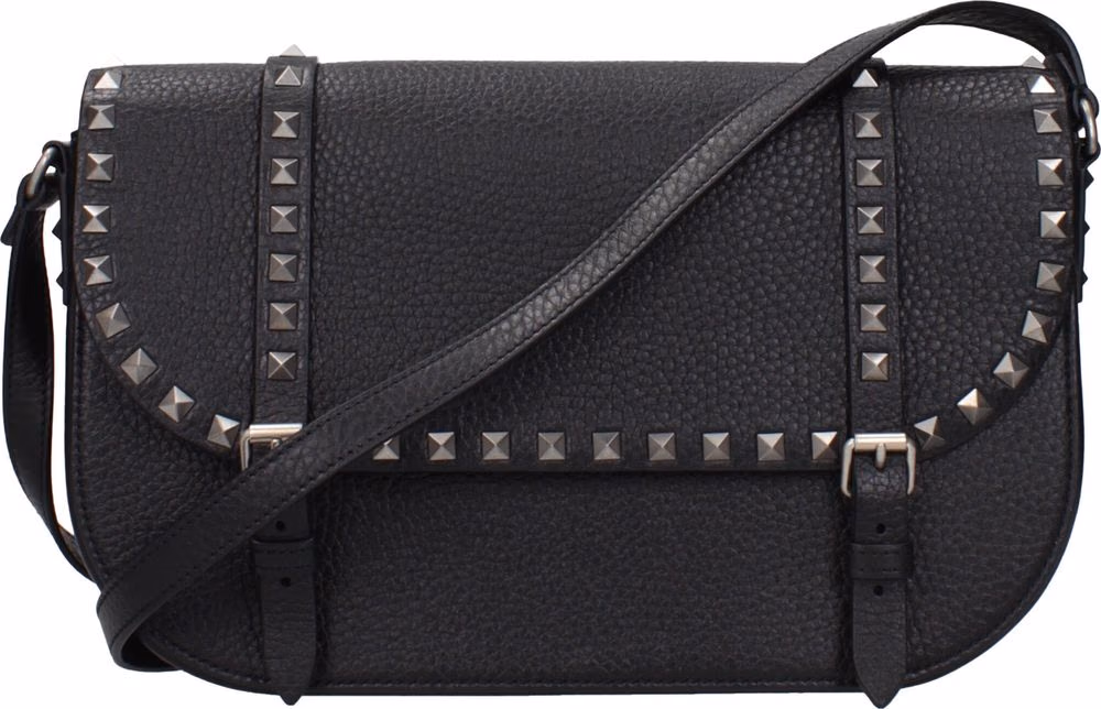Valentino Garavani Black Leather Crossbody Bag