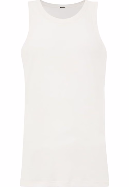 Jil Sander White Cotton Sleveless Jacket