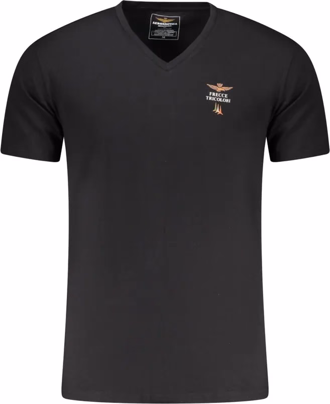 Aeronautica Militare Black Cotton Men's T-Shirt