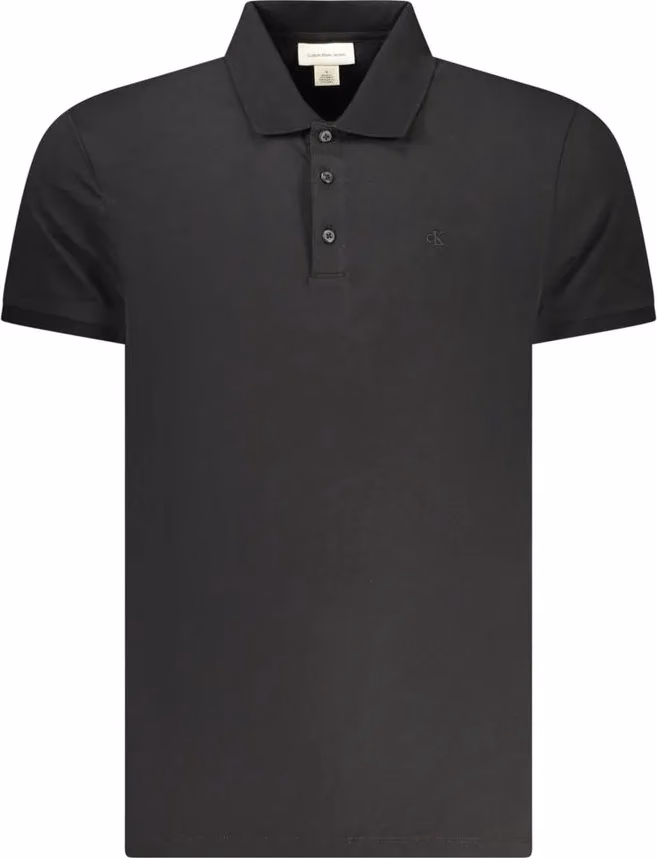 Calvin Klein Black Cotton Men Polo Shirt
