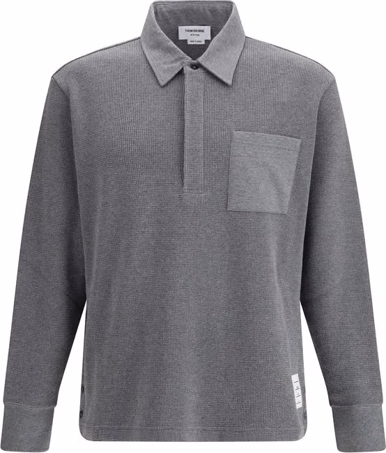 Thom Browne Gray Cotton Polo Shirt
