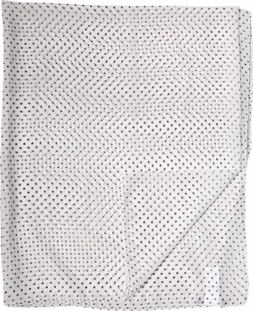 Dolce & Gabbana White Polka Dot Polyester Shawl Scarf