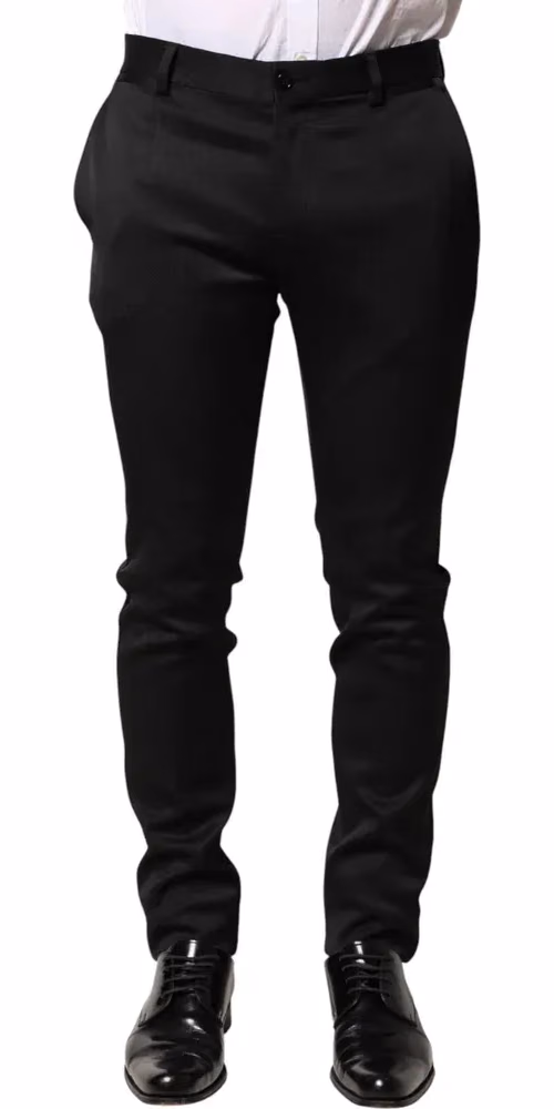 Dolce & Gabbana Black Viscose Dress Formal Men Trousers Pants