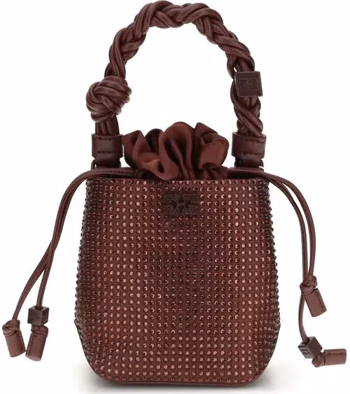 Ganni Bordeaux Recycled Polyester Handbag