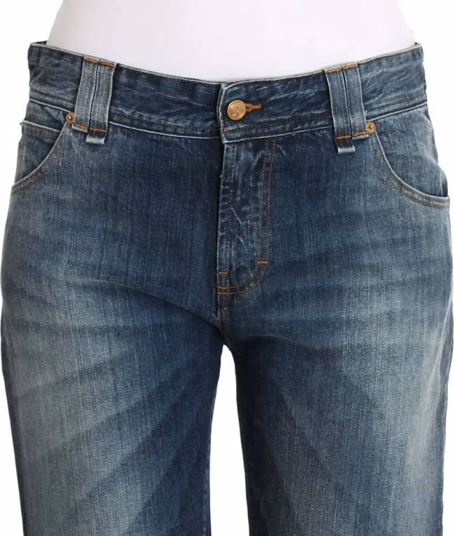 John Galliano Blue Wash Relaxed Fit Cotton Stretch Denim Jeans