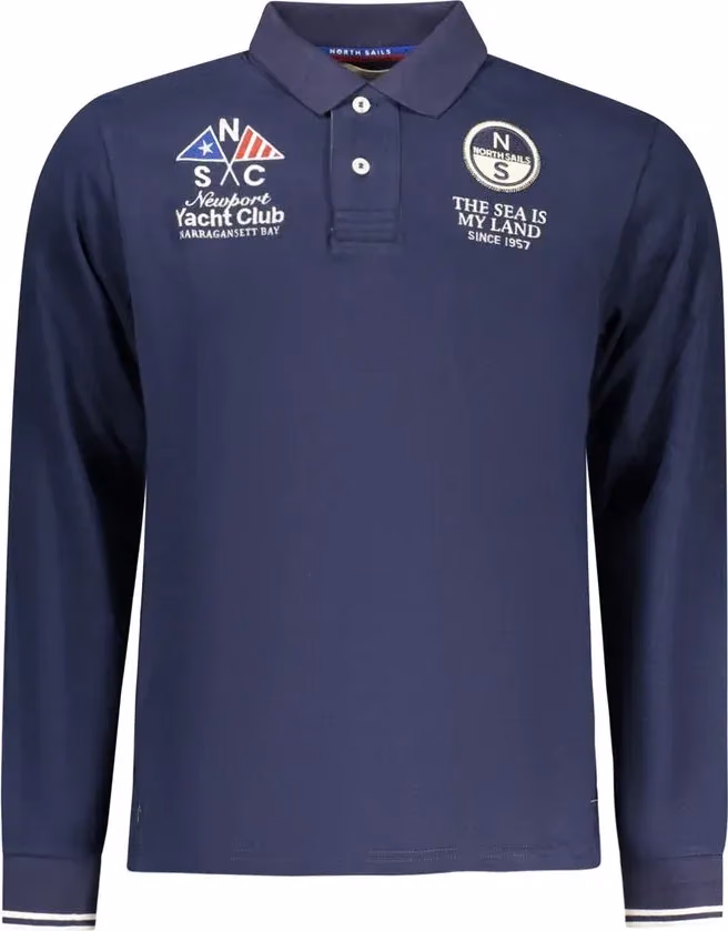 North Sails Blue Cotton Men Polo Shirt