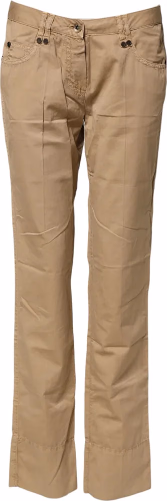 PLEIN SUD Beige Straight Cotton Stretch Chino Pants