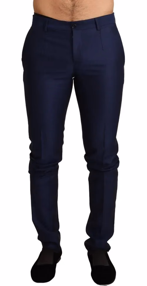 Dolce & Gabbana Blue Virgin Wool Pants