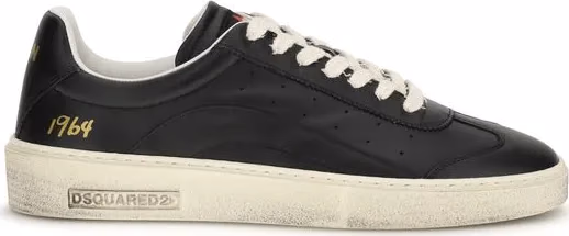 Dsquared² Black Calf Leather Bos Taurus Low Top Sneakers