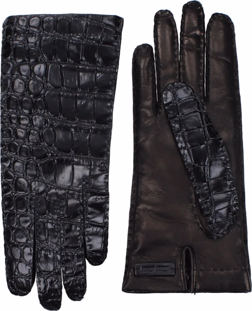Miu Miu Black Leather Gloves