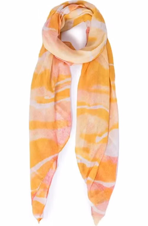 Pieces Orange Polyester Scarf
